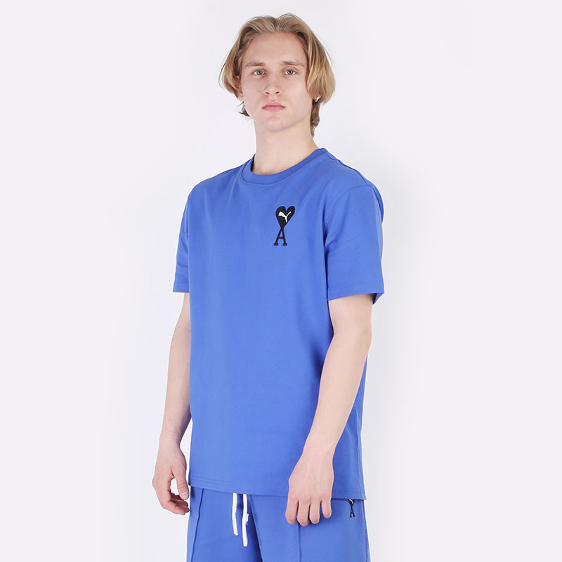 мужская синяя футболка PUMA x AMI Graphic Tee 53407093 - цена, описание, фото 3